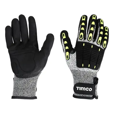 Timco Impact Cut Glove - Sandy Nitrile Coated Hppe Fibre And Glass Fibre Gloves With Tpr Pads Ba