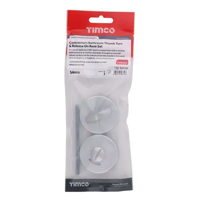 Timco Contractors Bathroom Thumb Turn & Release On Rose Set - Satin Anodised Aluminium TIMpac 1 