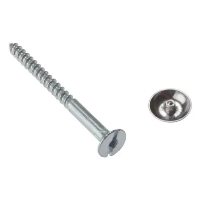 Fandf 10MS2CP Mirror Screw - Zinc Plated 2in X 8 (Bag Of 10)