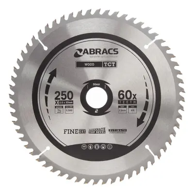 Abracs Tct25060 Tct Circular Saw Blade For Wood 250 X 30Mm X 60T