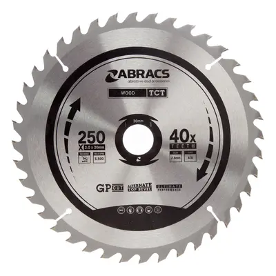 Abracs Tct25040 Tct Circular Saw Blade For Wood 250 X 30Mm X 40T