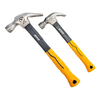 Xtrade X0900088 Claw Hammer With Fibreglass Handle Twin Pack 20Oz & 8Oz