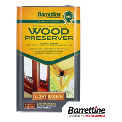 Barrettine Wood Preserver - Light Brown Tin 1 WOLB005