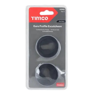 Timco Euro Profile Escutcheon - Matt Black Blister Pack 1 200880