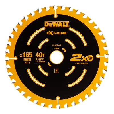 Dewalt Dt10640 Extreme Framing Circular Saw Blade For Wood 165 X 20Mm X 40T