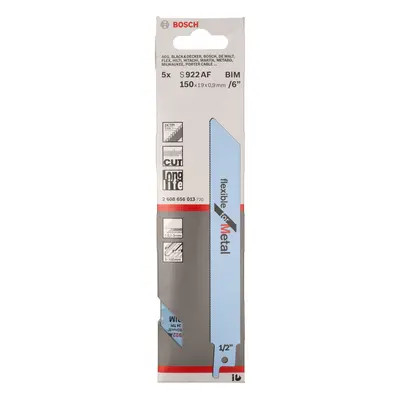 Bosch S922Af Thin Metal Cutting Reciprocating Saw Blade 150Mm (Pack Of 5)