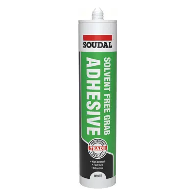 Soudal Solvent Free Grab Adhesive White 290Ml cartridge 1