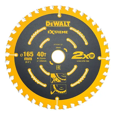 Dewalt Dt10301 Extreme Framing Circular Saw Blade For Wood 165 X 20Mm X 40T