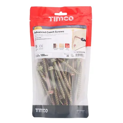 Timco Advanced Coach Screws - Hex Flange - Yellow TIMbag 28 10100SCSYB