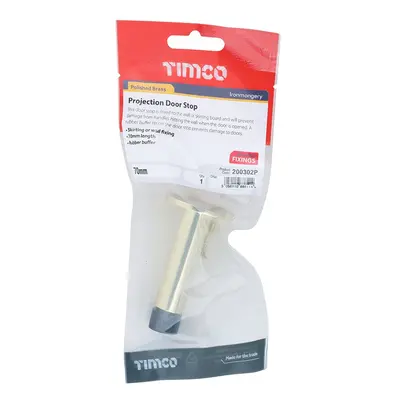 Timco Projection Door Stop - Polished Brass TIMpac 1 200302P