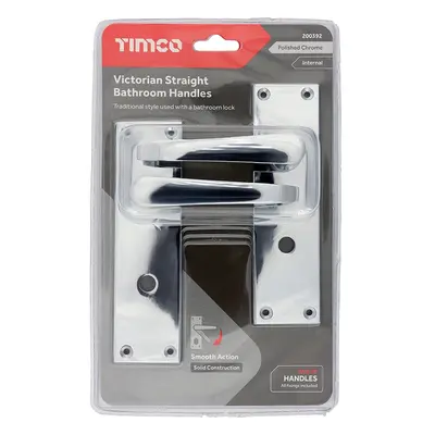 Timco Victorian Straight Bathroom Handles - Polished Chrome Blister Pack 1 200392