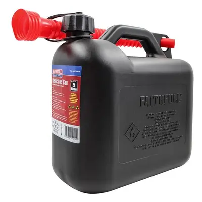 Faithfull Plastic Fuel Can Black 5 Litre