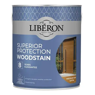 Liberon Superior Protection 8 Year Woodstain Medium Oak Satin 2.5 Litre 126151