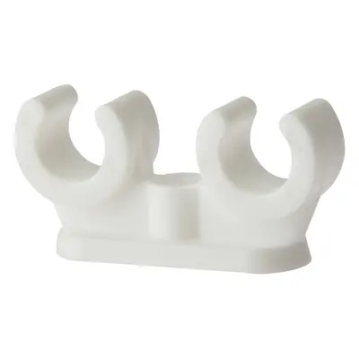 Fmproducts Pipe Clips - Double Openlock | 22Mm | White Plastic | Box 50 PCDO22