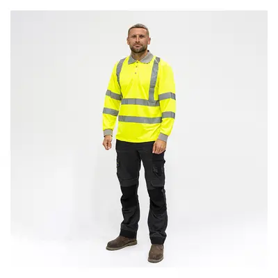 Timco Hi-Visibility Polo Shirt - Long Sleeve - Yellow Bag 1 HVLSPXL