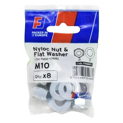 Forgefix Nyloc Nut & Washer M10 Forgepack 8 FPKNNW10