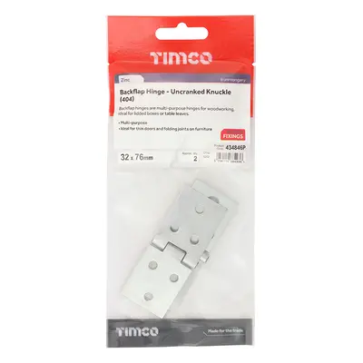 Timco Backflap Hinge - Uncranked Knuckle (404) - Zinc TIMpac 1 434846P