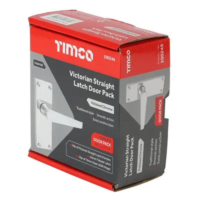 Timco Victorian Straight Latch Door Pack - Polished Chrome Box 1 200246