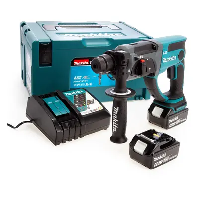 Makita Dhr202Rtj 18V Lxt Sds Plus Rotary Hammer Drill (2 X 5.0Ah Batteries) In Makpac Case