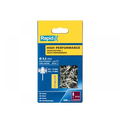 Rapid 5001431 High Performance Rivets 3.2 X 8Mm (Box 500)