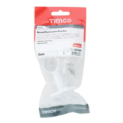 Timco Centre Bracket - For Round Tube - White TIMpac 1 204166P