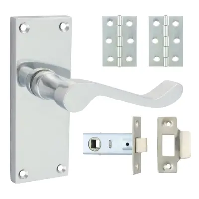 Timco Victorian Scroll Latch Door Pack - Satin Chrome Blister Pack 1 200723