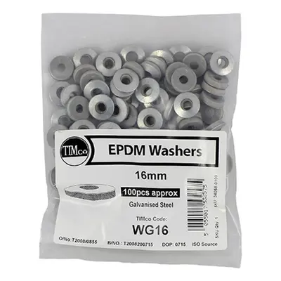 Timco WG16 Epdm Washers - Galvanised 16Mm Bag 100