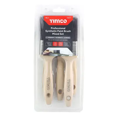 Timco Professional Synthetic Paint Brush Mixed Set Clamshell 5 720277