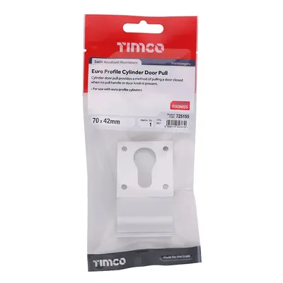 Timco Euro Profile Cylinder Door Pull - Satin Anodised Aluminium TIMpac 1 725155