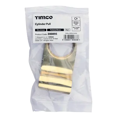 Timco Cylinder Pull - Polished Brass Bag 1 200895