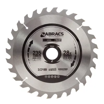 Abracs Tct23528 Tct Circular Saw Blade For Wood 235 X 30Mm X 28T