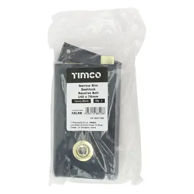 Timco Narrow Rim Sashlock Reverse Bolt - Epoxy Black Bag 1 RSLRB