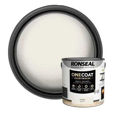 Ronseal One Coat Everywhere Interior Paint Linen Matt 2.5 Litre KCB.7015103.22204.76