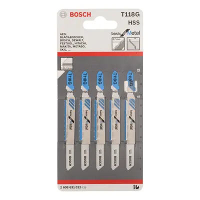 Bosch T118G Basic For Metal Jigsaw Blades (5 Pack)