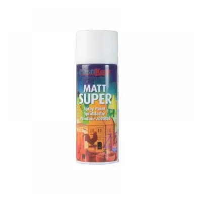 Plastikote 011107 Matt Super Spray White 400Ml