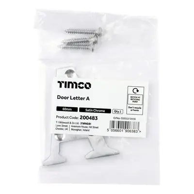 Timco Door Letter A - Satin Chrome Bag 1 200483