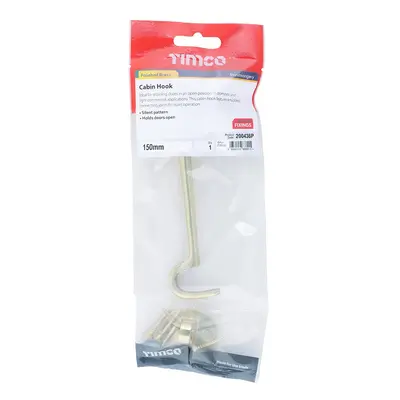 Timco Cabin Hook - Polished Brass TIMpac 1 200436P