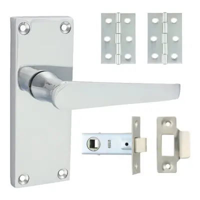 Timco Victorian Straight Latch Door Pack - Polished Chrome Blister Pack 1 200085