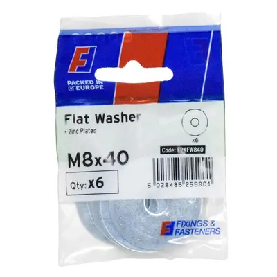 Forgefix Flat Washers Zp M8 X 40Mm Forgepack 6 FPKFW840