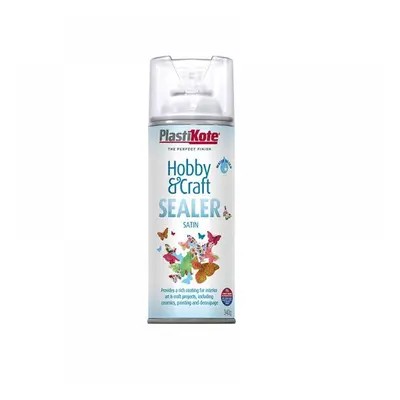 Plastikote 414002 Hobby & Craft Sealer Spray Clear Satin 400Ml