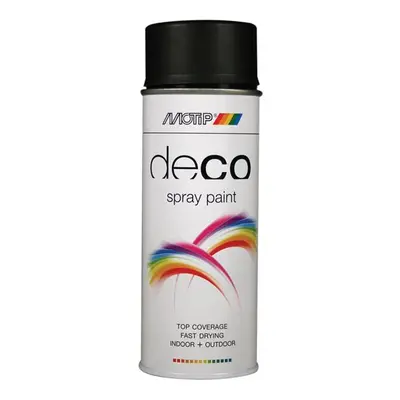 Motip® 01659 Deco Spray Paint Satin Matt Ral 9005 Deep Black 400Ml