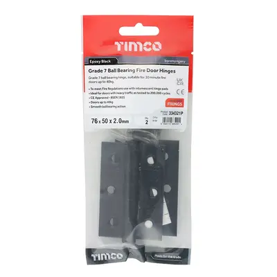 Timco Grade 7 Ball Bearing Fire Door Hinges - Epoxy Black TIMpac 1 334321P