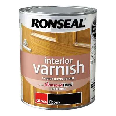 Ronseal 39420 Interior Varnish Quick Dry Gloss Ebony 750Ml