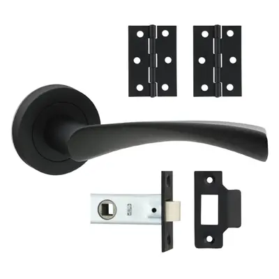 Timco Edleston Lever On Rose Door Pack - Matt Black Box 1 200080