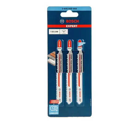 Bosch T301Chm Expert Clean Jigsaw Blades For Plastic (3 Pack)