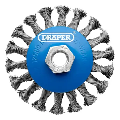 Draper Steel Bevelled Twist-Knot Wire Wheel Brush 100Mm M14 each 1 08062