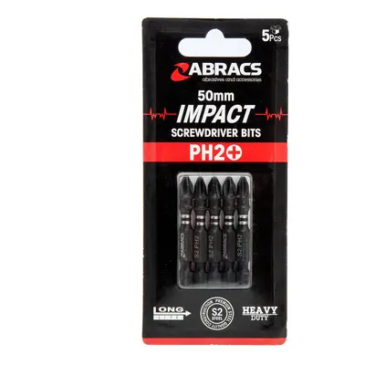 Abracs Iph25005 Ph2 Impact Screwdriver Bits 50Mm (Pack Of 5)