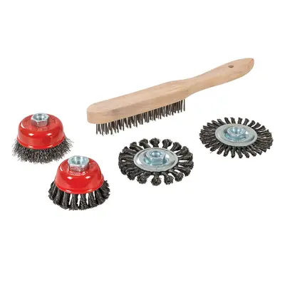 Silverline 589548 Wire Brush Cup & Twist-Knot Wheel Set 5Pce 5Pce Each 1