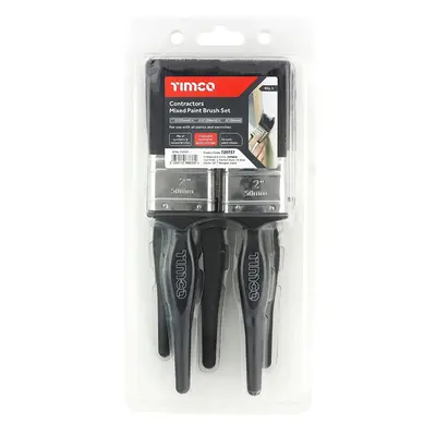 Timco Contractors Mixed Paint Brush Set Clamshell 5 720737