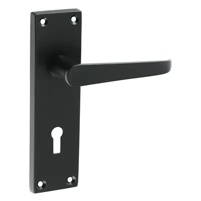 Timco Victorian Straight Lock Handles - Matt Black Blister Pack 1 200054